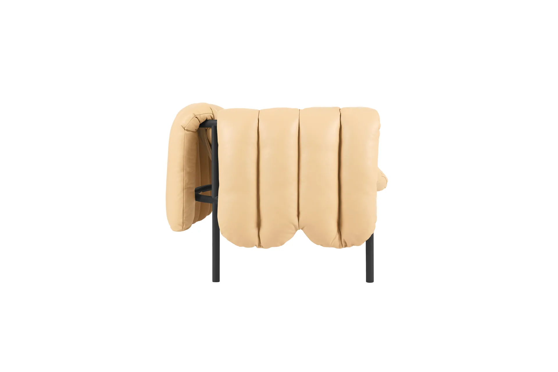 Puffy 2,5-pers. sofa 205 cm, Sand leather-black grey Hem