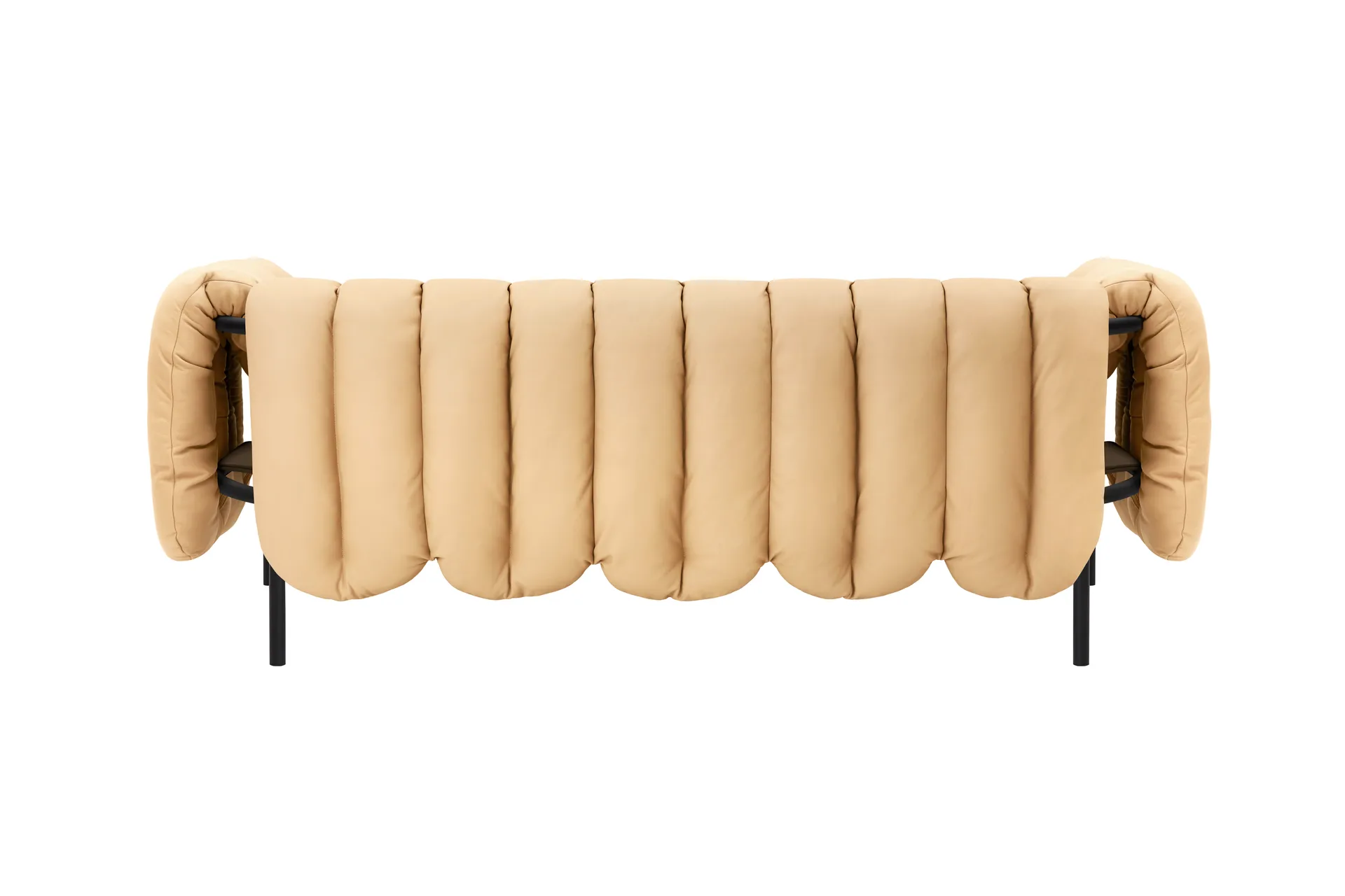 Puffy 2,5-pers. sofa 205 cm, Sand leather-black grey Hem