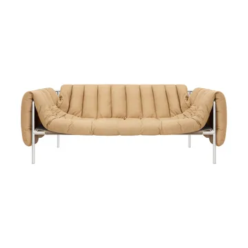 Puffy 2,5-pers. sofa 205 cm - Sand leather-rustfrit stål - Hem