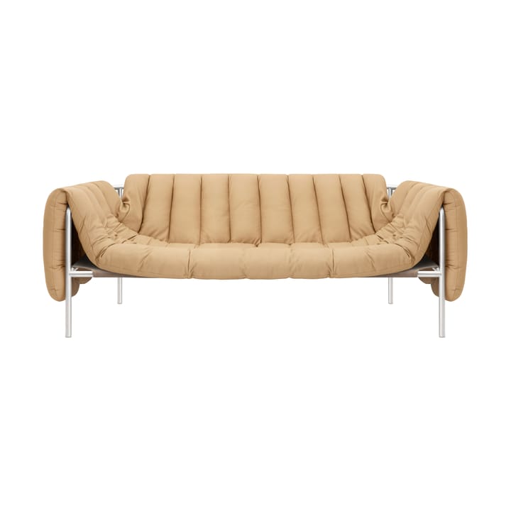 Puffy 2,5-pers. sofa 205 cm - Sand leather-rustfrit stål - Hem