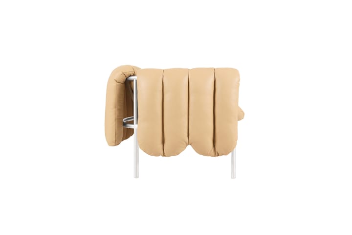 Puffy 2,5-pers. sofa 205 cm, Sand leather-rustfrit stål Hem