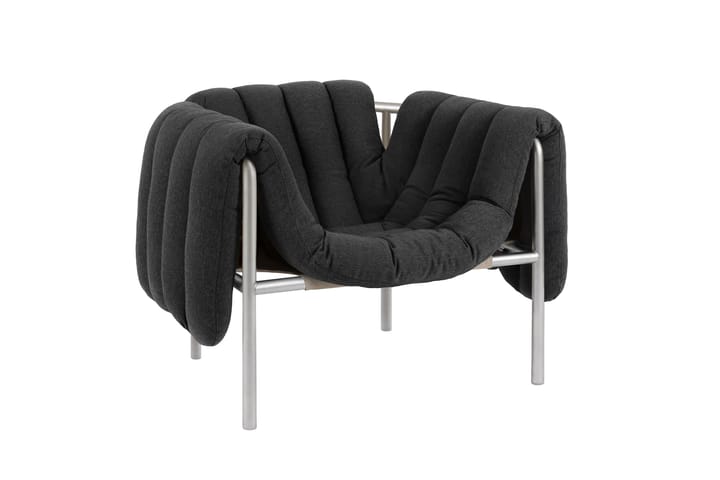Puffy loungelænestol, Anthracite-rustfrit stål Hem