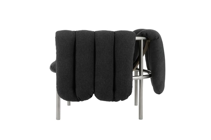 Puffy loungelænestol, Anthracite-rustfrit stål Hem