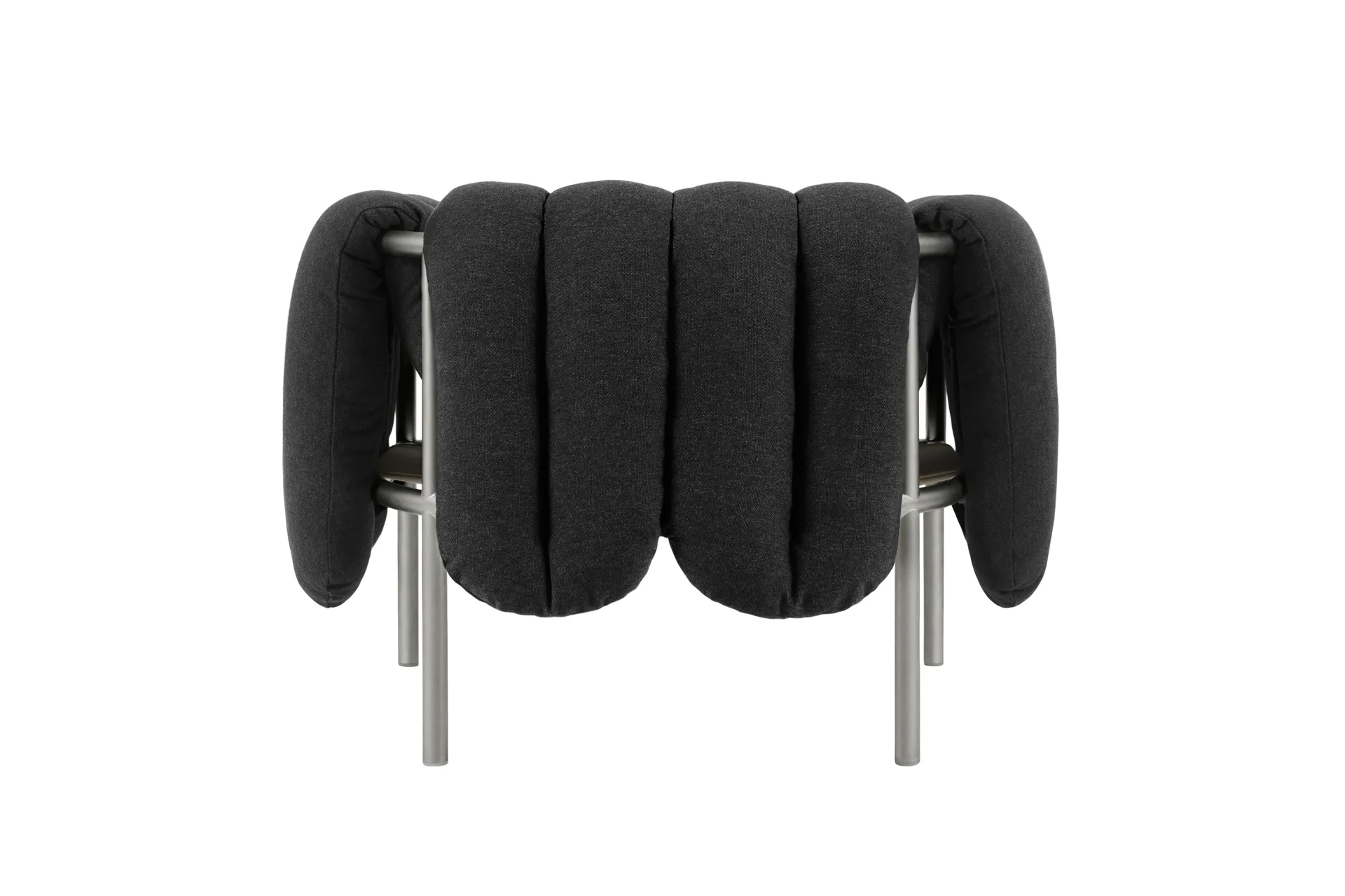 Puffy loungelænestol, Anthracite-rustfrit stål Hem