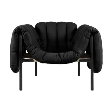 Puffy loungelænestol - Black leather-black grey - Hem