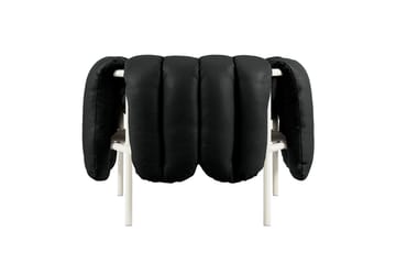 Puffy loungelænestol - Black leather-cream - Hem