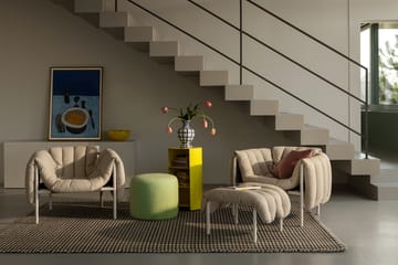 Puffy loungelænestol - Eggshell-black grey - Hem
