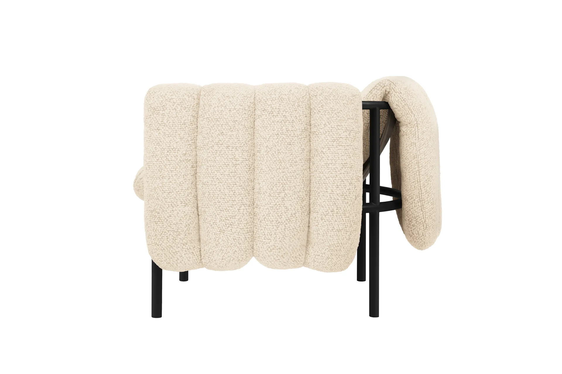 Puffy loungelænestol, Eggshell-black grey Hem