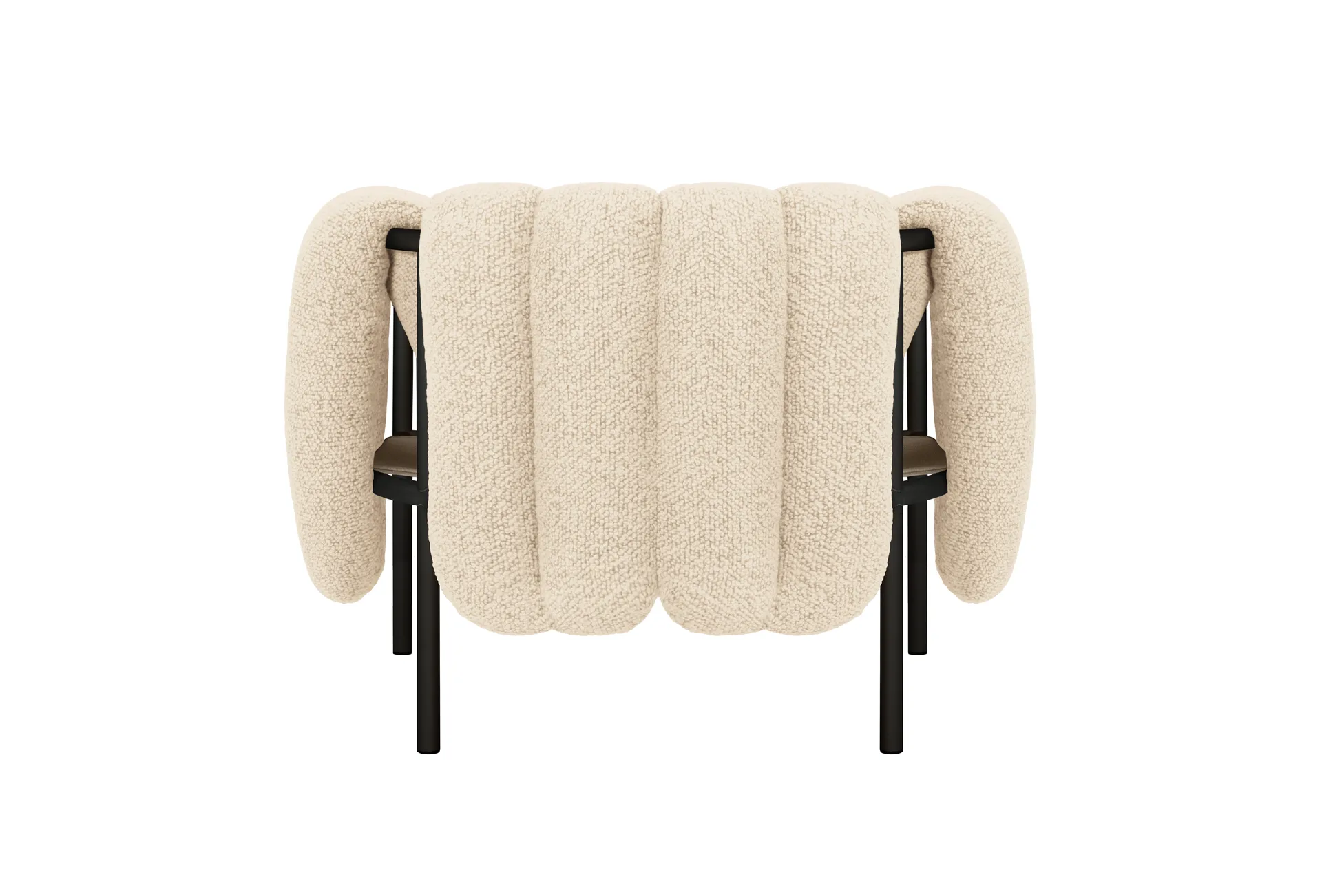 Puffy loungelænestol, Eggshell-black grey Hem