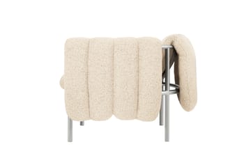 Puffy loungelænestol - Eggshell-rustfrit stål - Hem