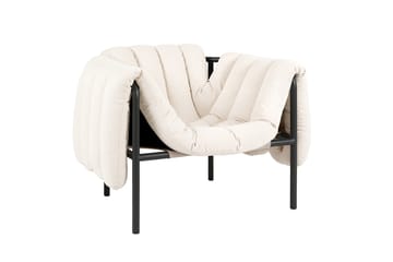 Puffy loungelænestol - Natural-black grey - Hem