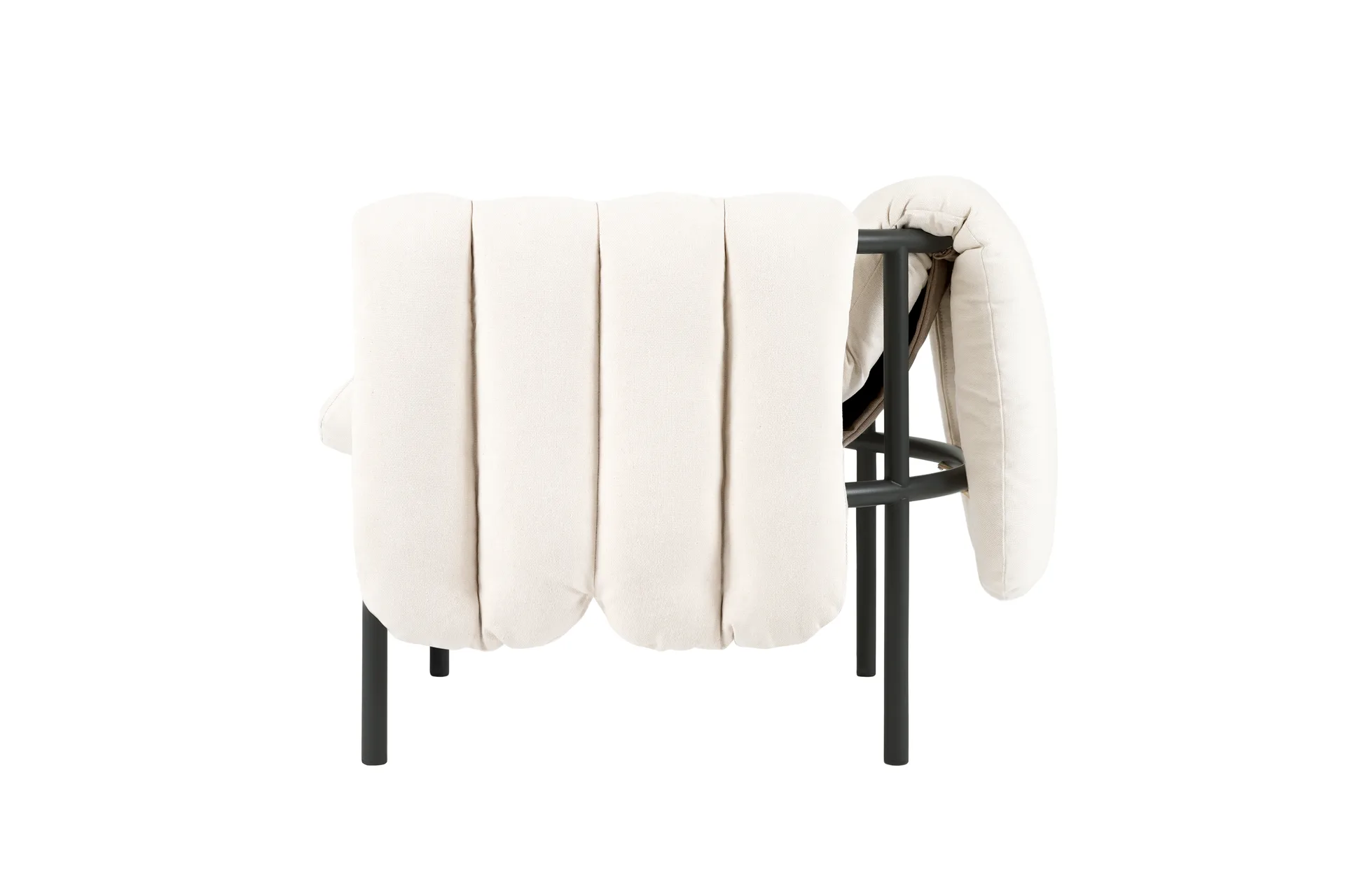 Puffy loungelænestol, Natural-black grey Hem