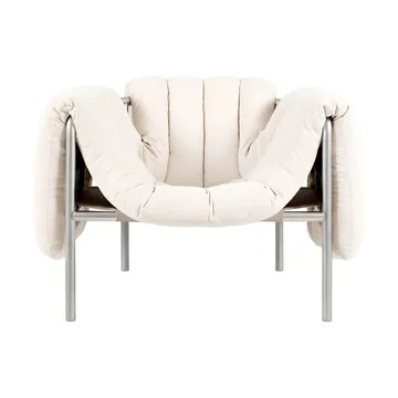 Puffy loungelænestol - Natural-rustfrit stål - Hem