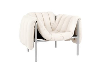Puffy loungelænestol - Natural-rustfrit stål - Hem