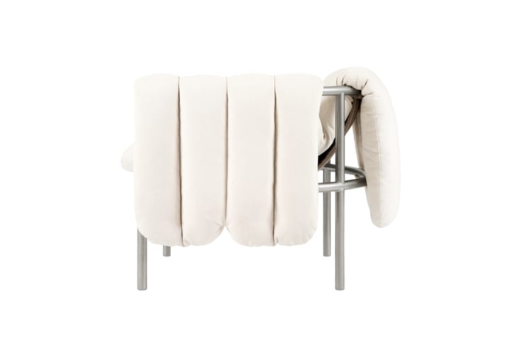 Puffy loungelænestol, Natural-rustfrit stål Hem