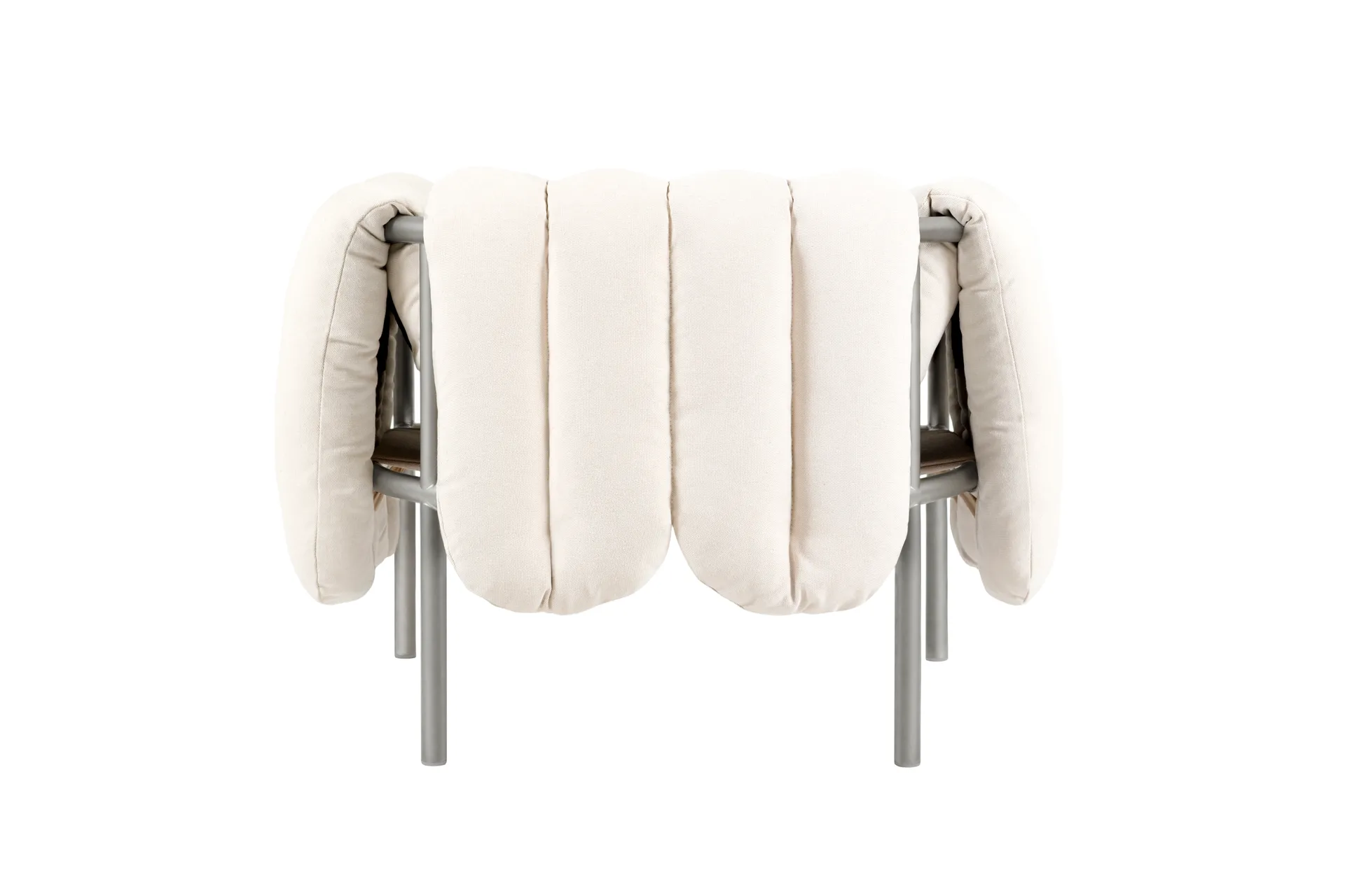 Puffy loungelænestol, Natural-rustfrit stål Hem