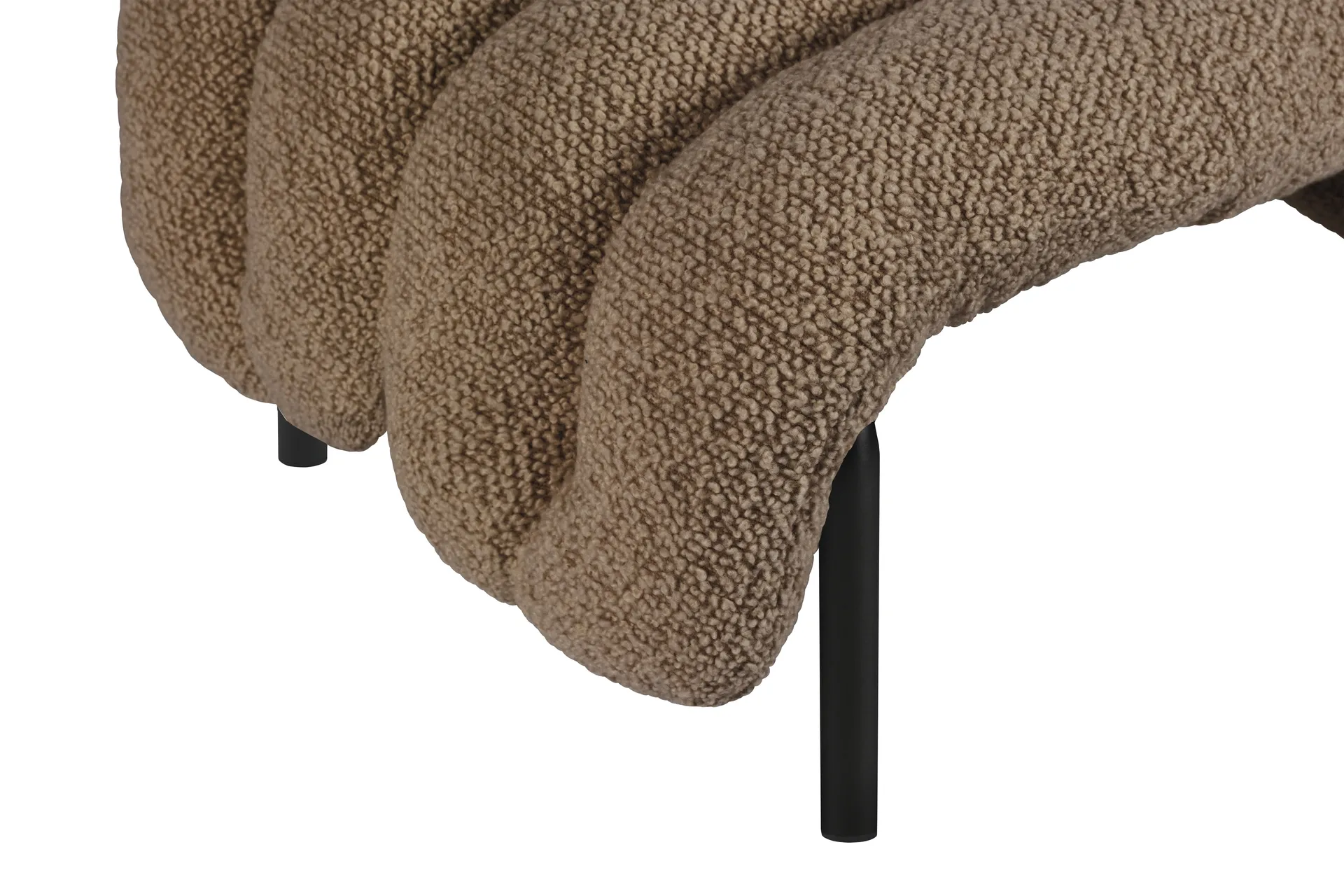 Puffy loungelænestol + ottoman, Sawdust-black grey Hem