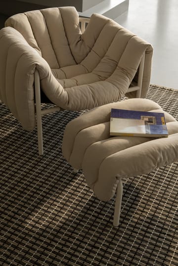 Puffy loungelænestol + ottoman - Sawdust-rustfrit stål - Hem