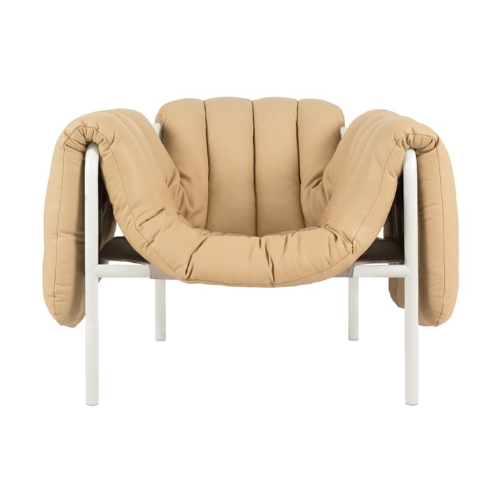 Puffy loungelænestol - Sand leather-cream - Hem