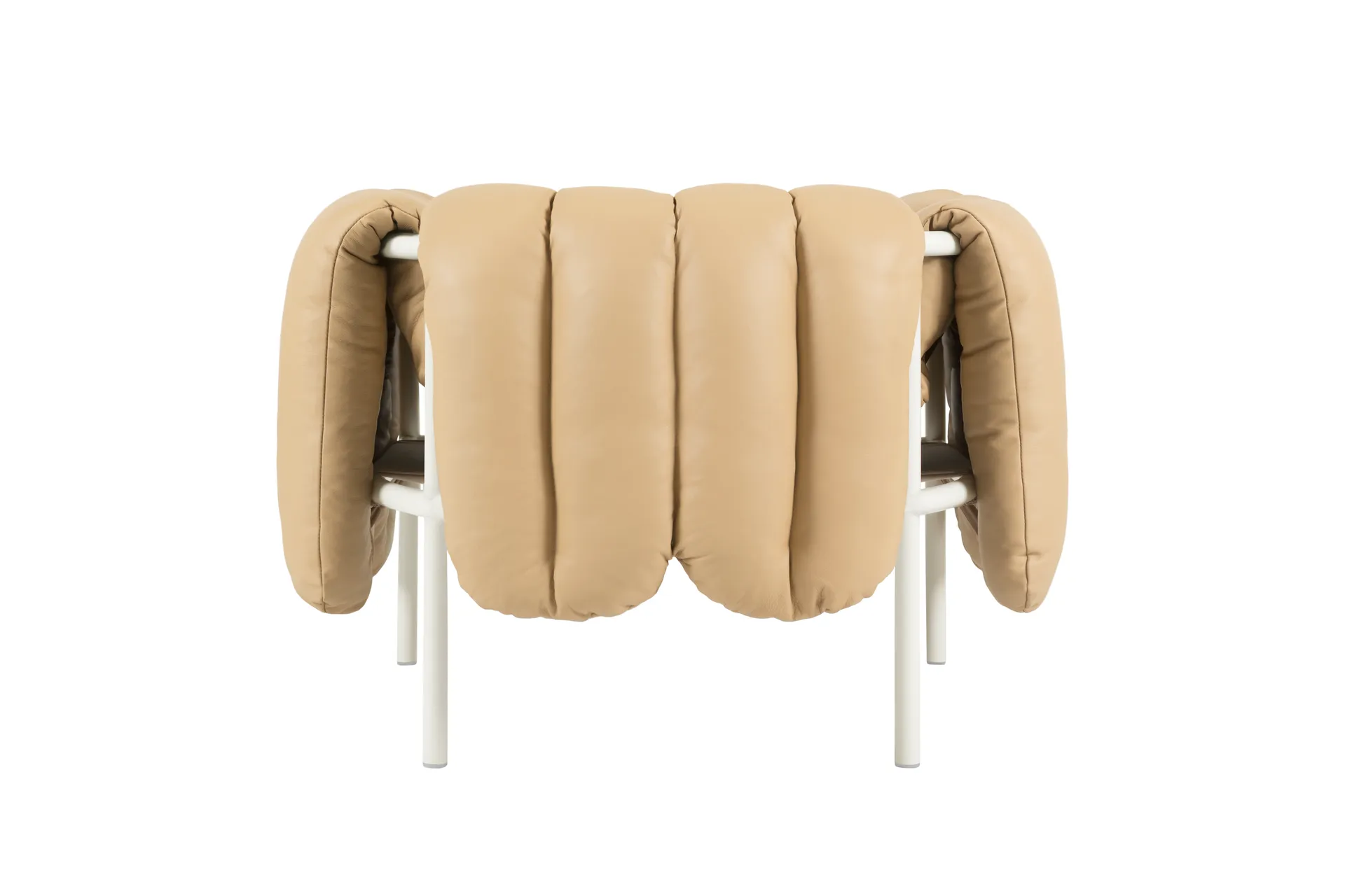 Puffy loungelænestol, Sand leather-cream Hem