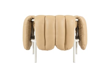 Puffy loungelænestol - Sand leather-cream - Hem