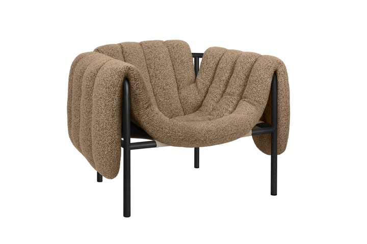 Puffy loungelænestol, Sawdust-black grey Hem