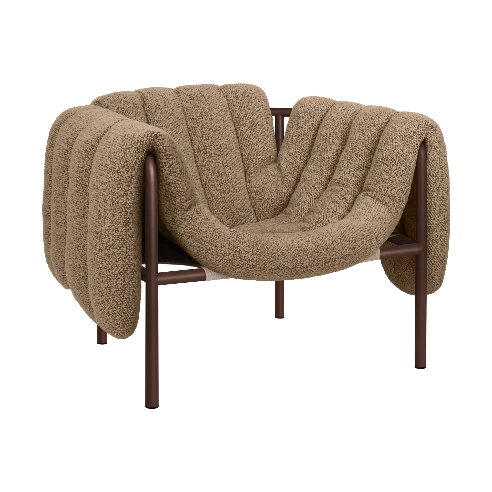 Puffy loungelænestol, Sawdust-chocolate brown Hem