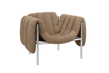 Puffy loungelænestol - Sawdust-rustfrit stål - Hem
