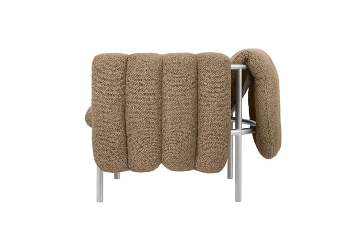 Puffy loungelænestol, Sawdust-rustfrit stål Hem