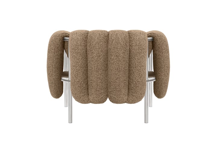 Puffy loungelænestol, Sawdust-rustfrit stål Hem