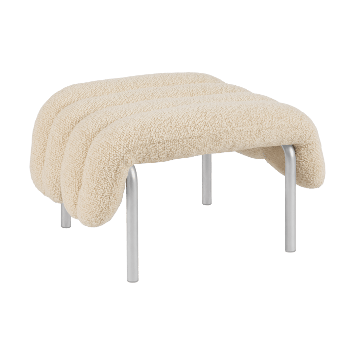 Puffy ottoman 58x67 cm - Eggshell-rustfrit stål - Hem