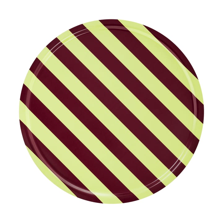 Stripe bakke Large Ø65 cm - Butter-burgundy - Hem