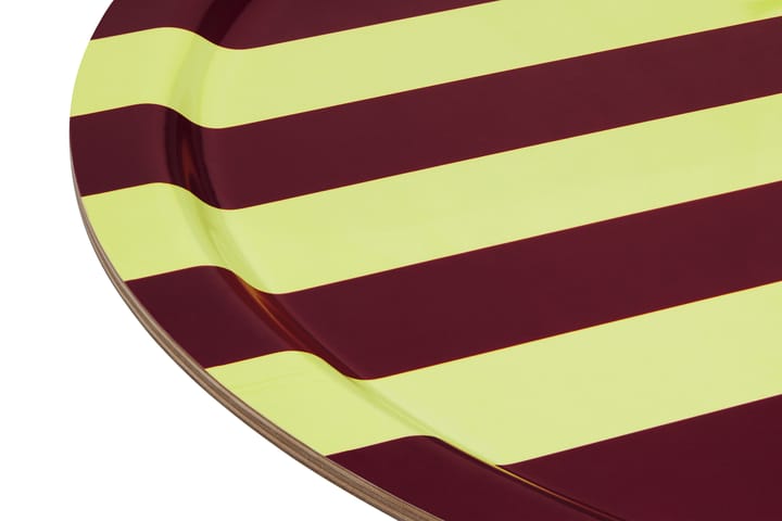 Stripe bakke Large Ø65 cm, Butter-burgundy Hem