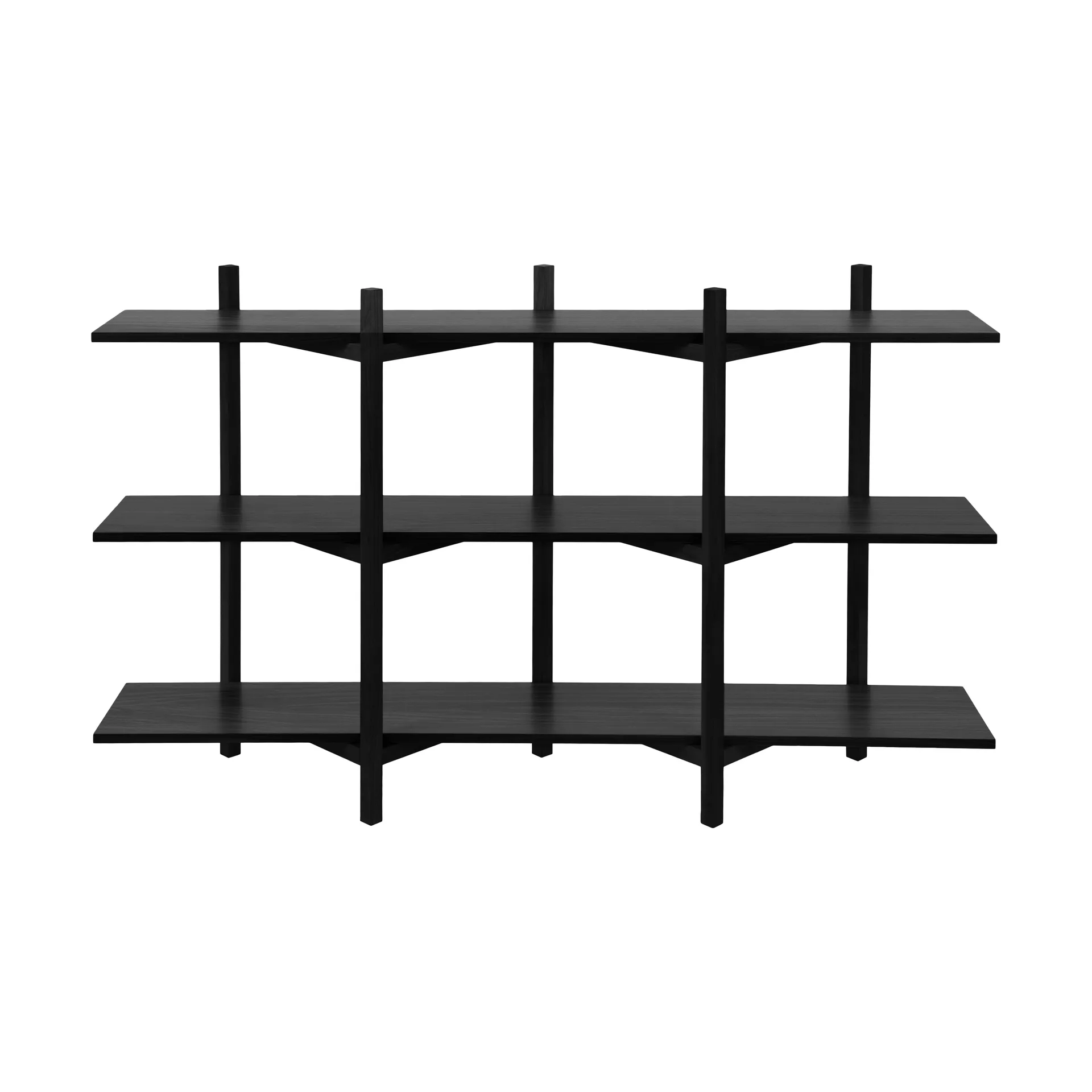 Zig Zag hylde Low 175x100 cm, Black Hem