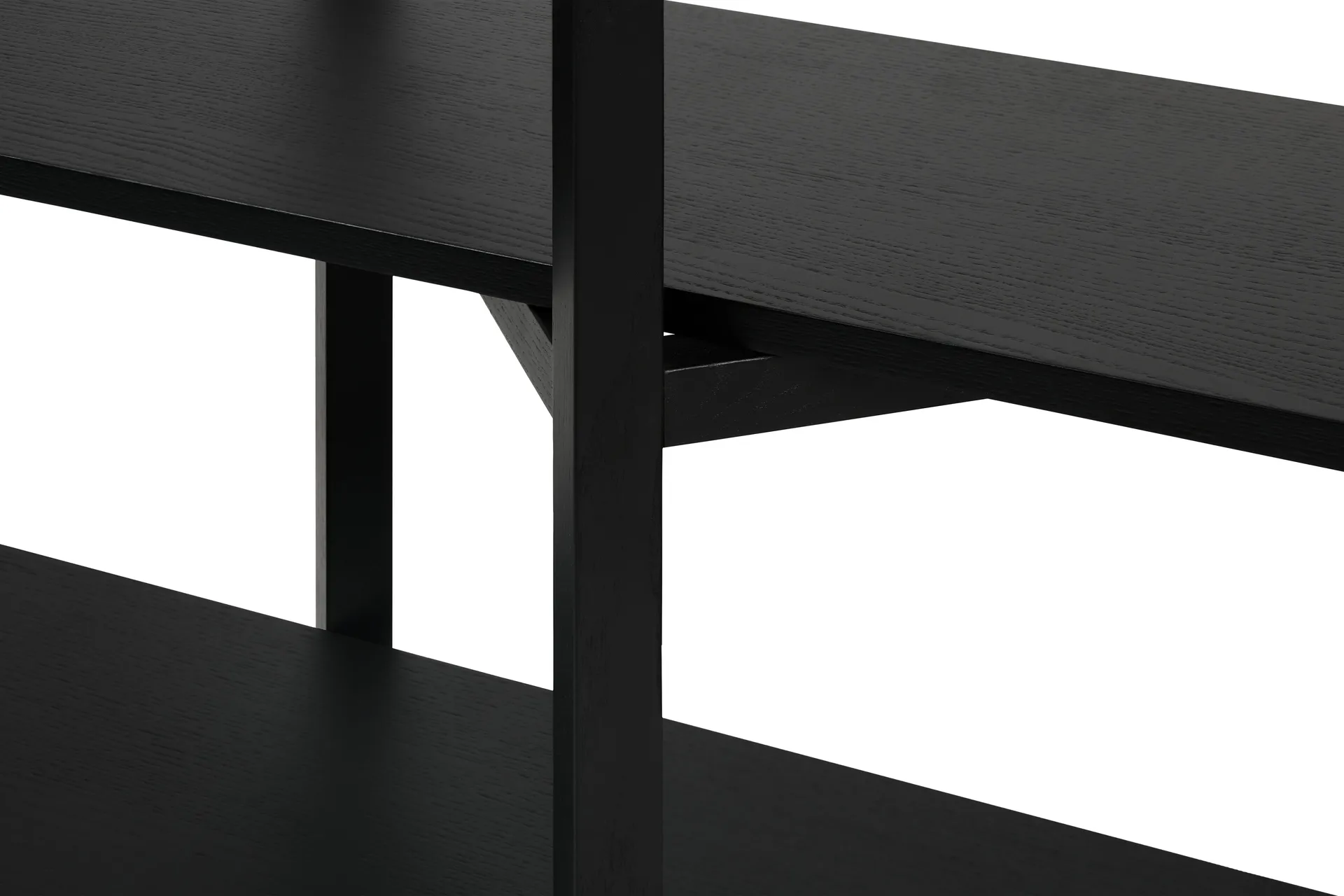 Zig Zag hylde Low 175x100 cm, Black Hem