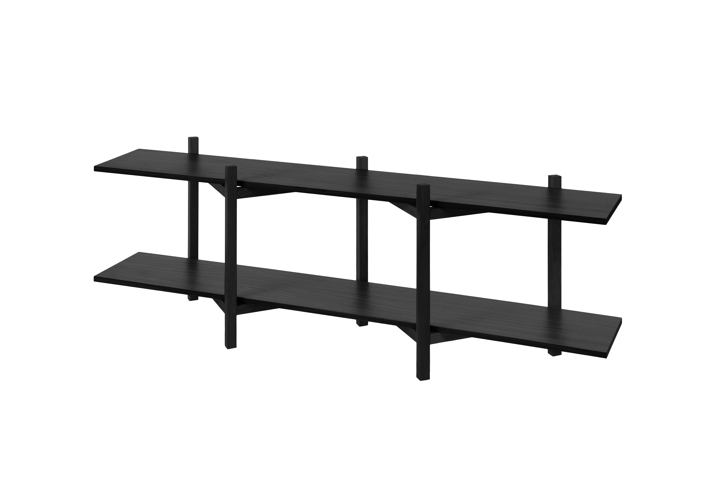 Zig Zag hylde Media 194x57 cm, Black Hem