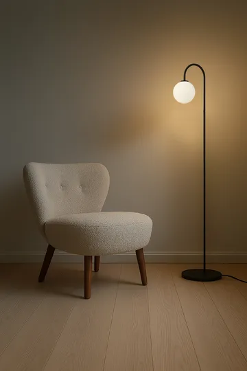 Ballon gulvlampe 137 cm - Sort - Herstal