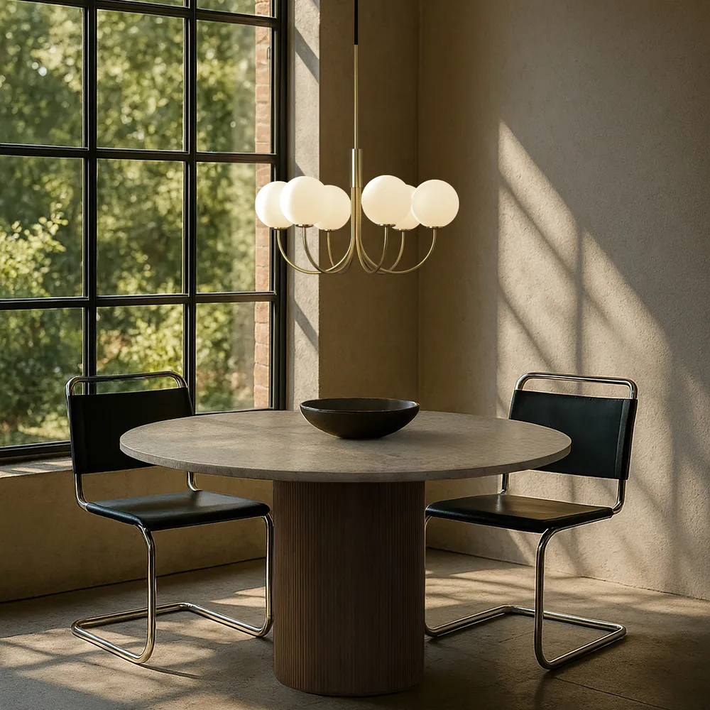 Ballon lysekrone Ø 45 cm, Satin messing, Ø60 cm Herstal