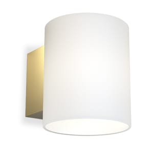 Evoke væglampe small - Satin brass-opalglas - Herstal