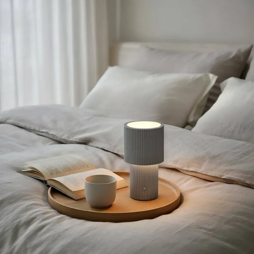 Iluma bordlampe portabel, Sølv Herstal