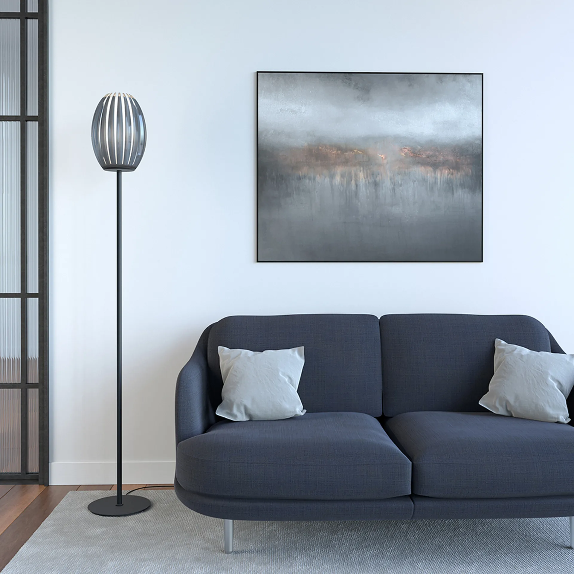 Tentacle gulvlampe 165 cm, Sort/Røgfarvet Herstal