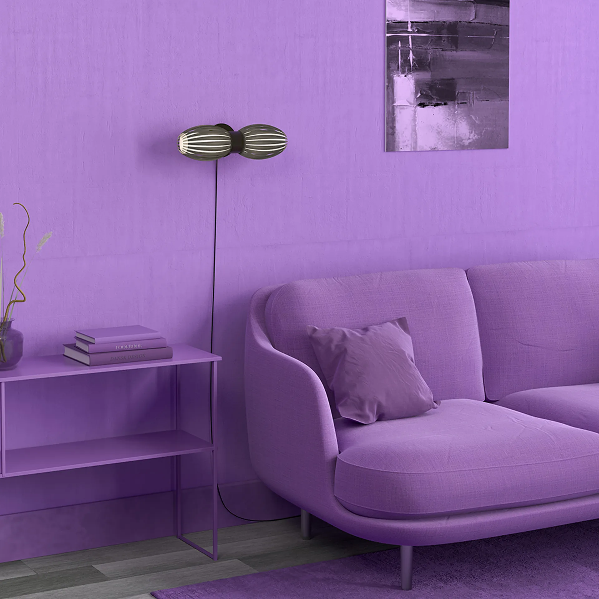 Tentacle væglampe duo 34 cm, Sort/Røgfarvet Herstal