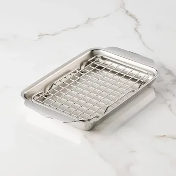 Hestan Ovenbond bageplade med afkølingsrist - Rustfrit stål, 16,8x28,8 cm - Hestan