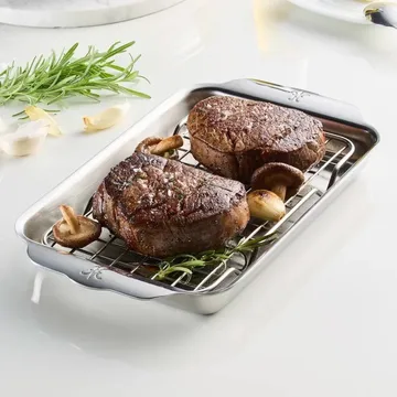 Hestan Ovenbond bageplade med afkølingsrist - Rustfrit stål, 16,8x28,8 cm - Hestan
