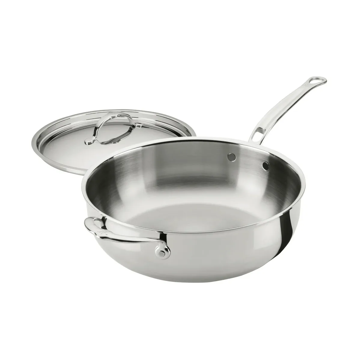 Hestan ProBond Luxe allroundpande med låg, Rustfrit stål, hjælpegreb Hestan