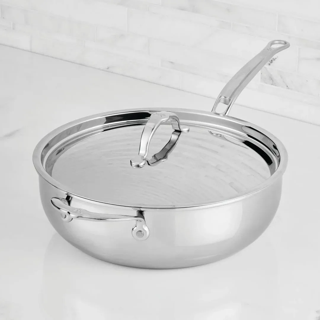 Hestan ProBond Luxe allroundpande med låg, Rustfrit stål, hjælpegreb Hestan