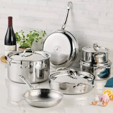 Hestan ProBond Luxe gryde- og stegepandesæt - Rustfrit stål, 10 dele - Hestan