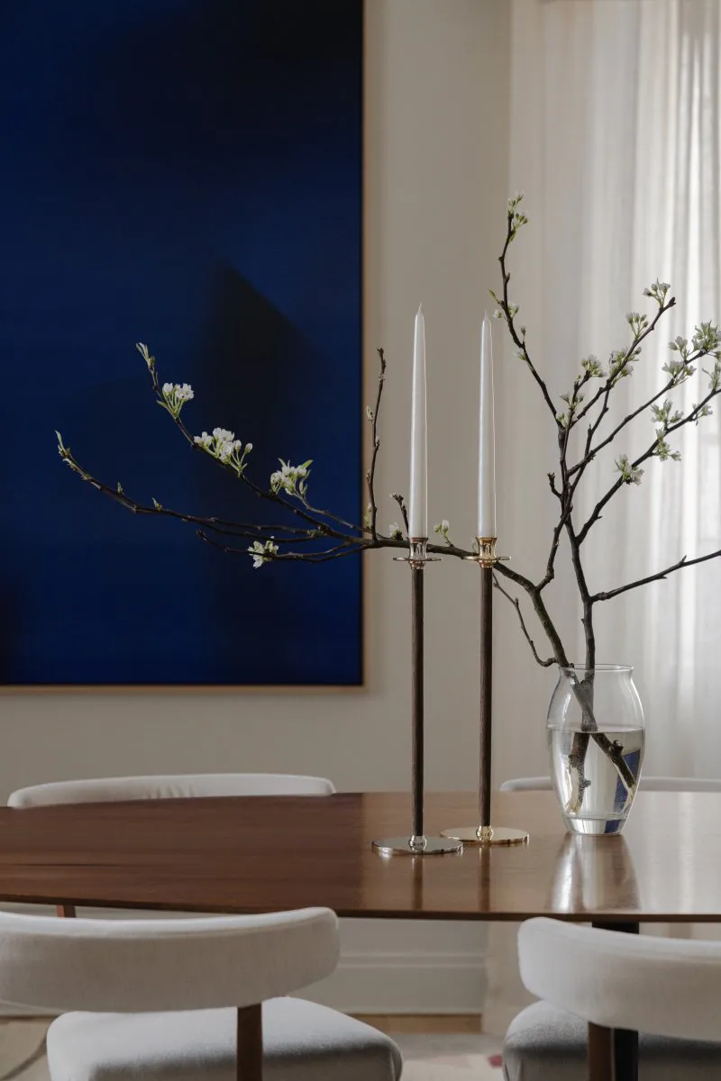 Alto Basso lysestage, Forniklet messing Hilke Collection