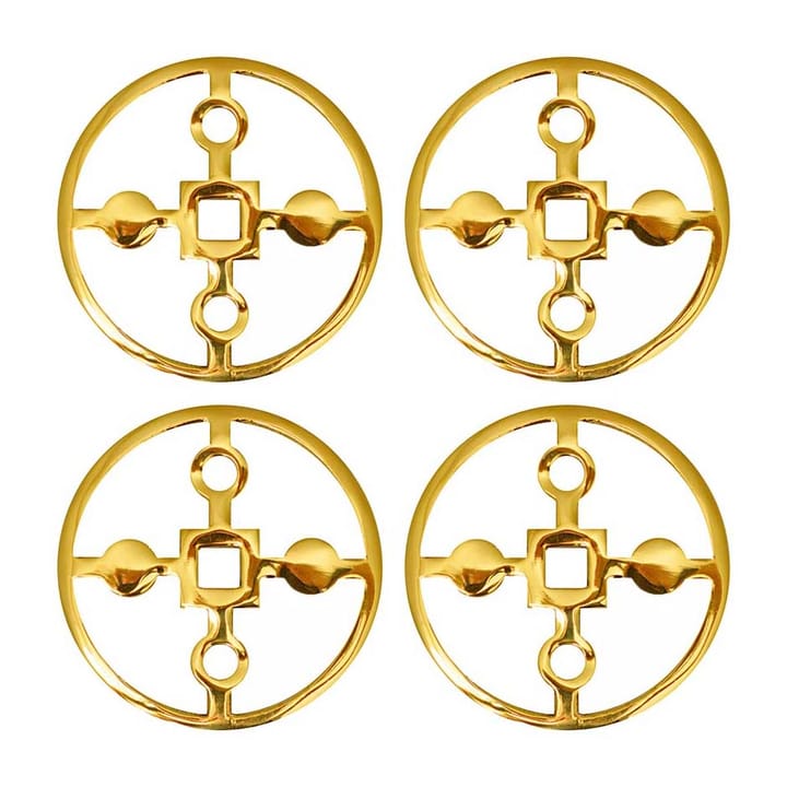 Anima Gemella coasters 4-pak - Solid messing - Hilke Collection