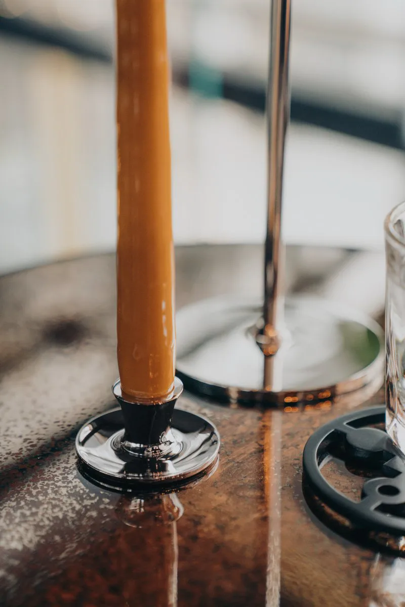 Basso lav lysestage, Forniklet messing Hilke Collection